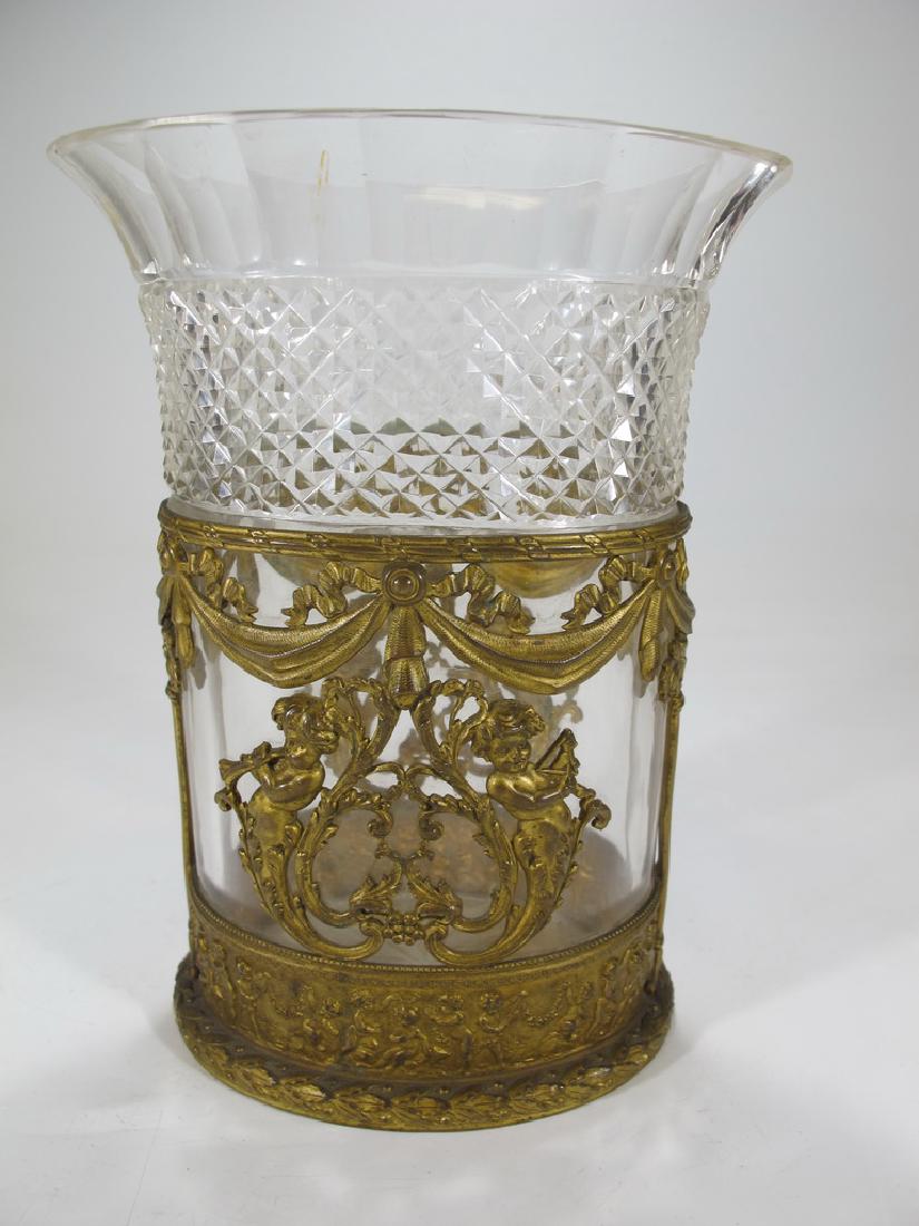 Antique Baccarat style bronze & crystal vase (1 of 10)