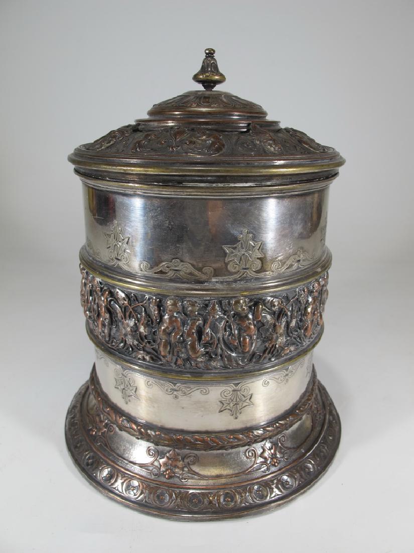 19th Century Victorian Elkington Cookie Jar (1 of 10)