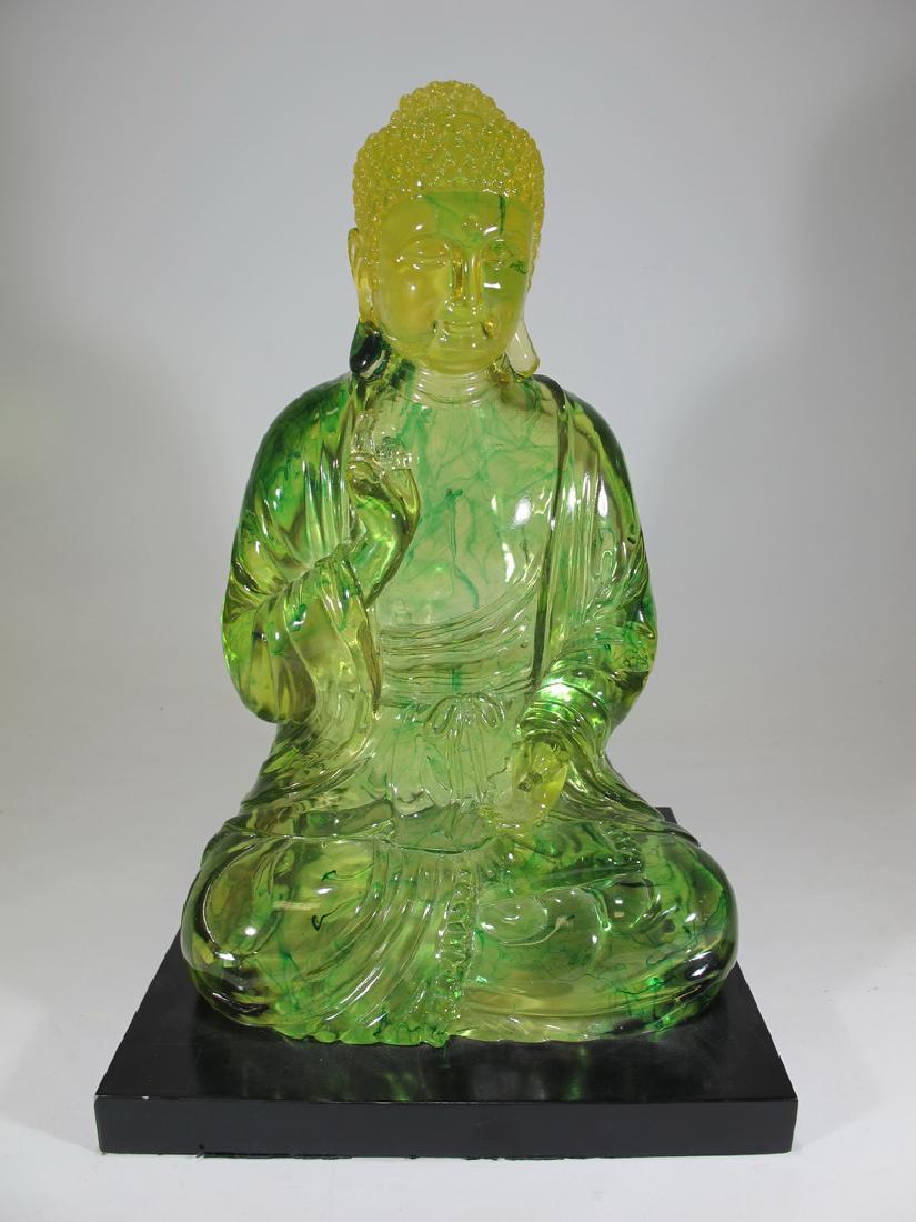 Vintage Chinese green Lucite Buddha statue (1 of 7)
