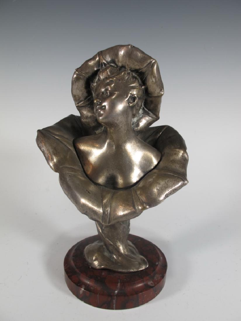 Henri GODET (1863-1937) silverplated bronze bust (1 of 6)