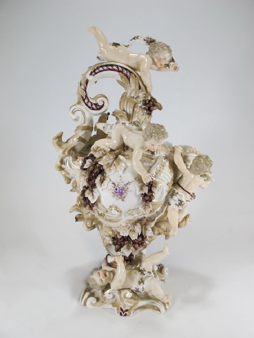 Antique German porcelain pitcher, marked PF (1 of 9)