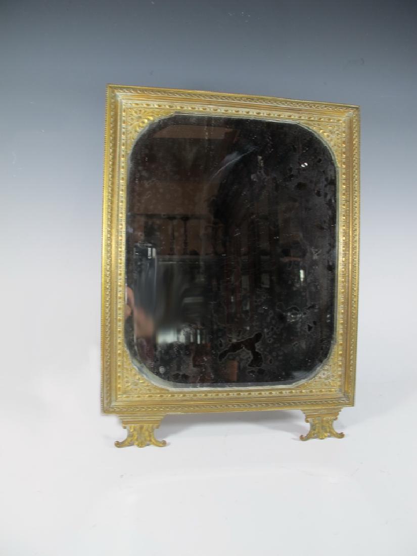 Antique French bronze table mirror (1 of 7)