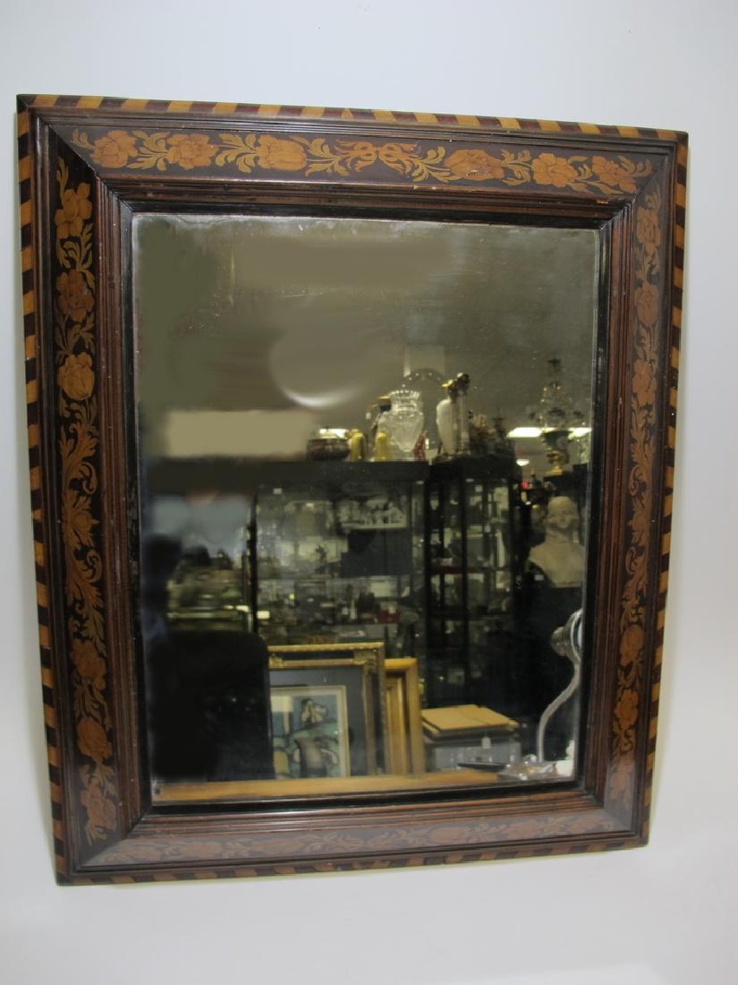 Antique Dutch inlay wood framed mirror (1 of 6)