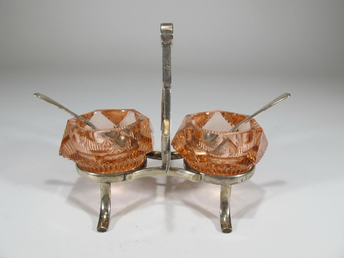 Masonic silver plate salt and pepper caddy (1 of 5)