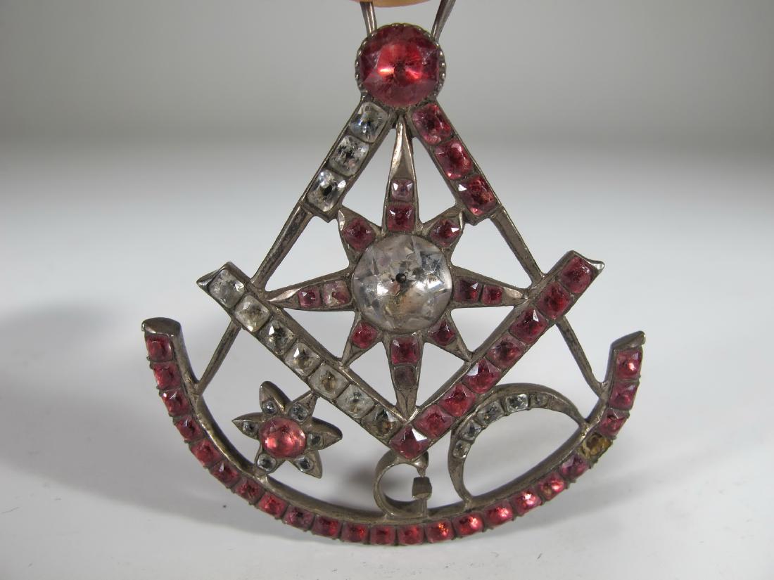 Antique Masonic metal & crystals jewel (1 of 4)