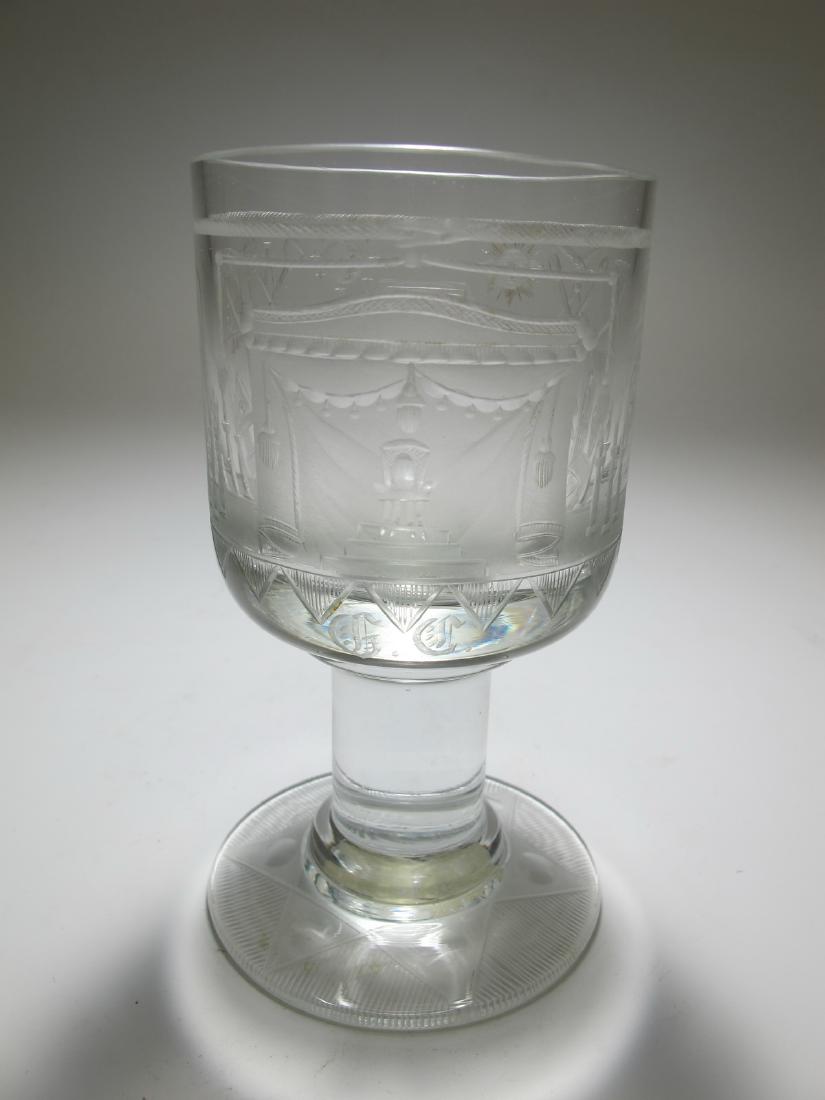 Antique Masonic etched goblet (1 of 13)