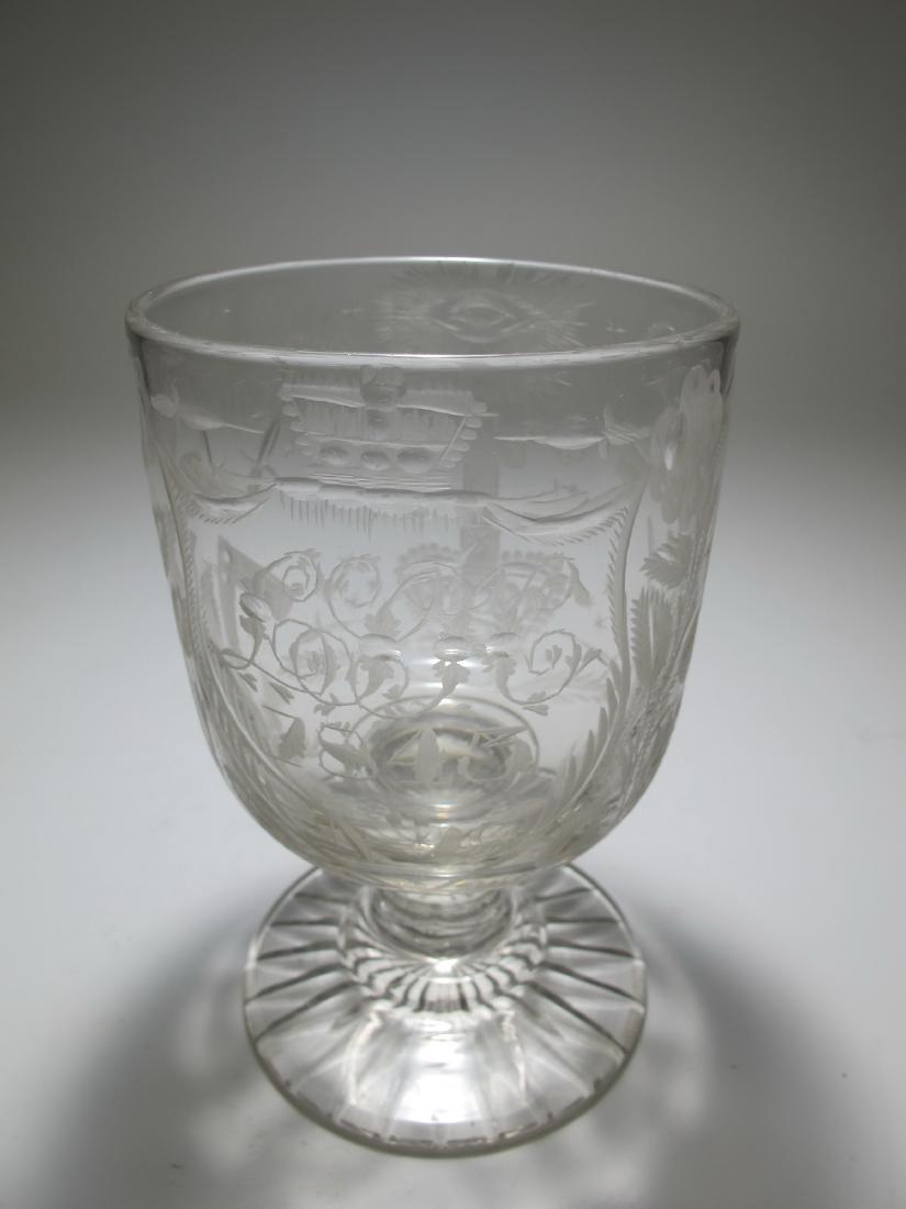 Antique Masonic large engraved glass rummer Lodge 79 (1 of 11)