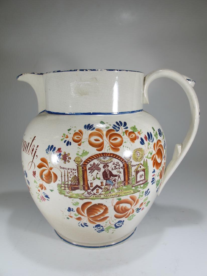 Antique Masonic English luster porcelain jug (1 of 11)