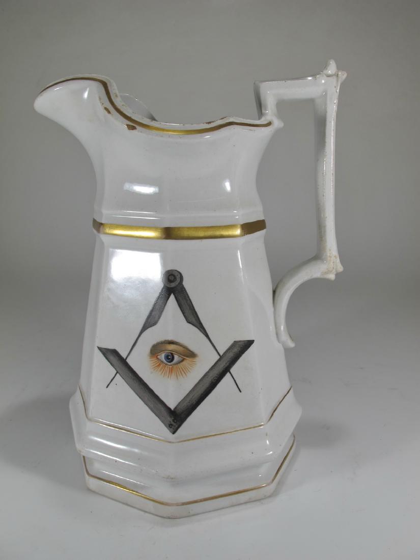Antique Masonic W. Adams & Sons English pitcher (1 of 9)