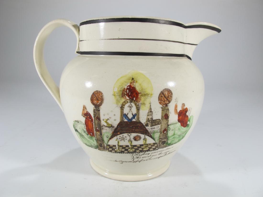 Dixon & Co. Masonic Sunderland pottery small jug (1 of 12)