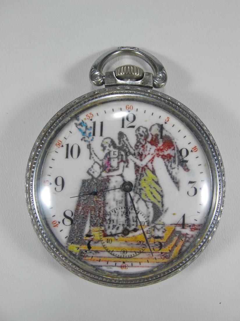 Vintage Masonic Elgin pocket watch, metal case (1 of 7)