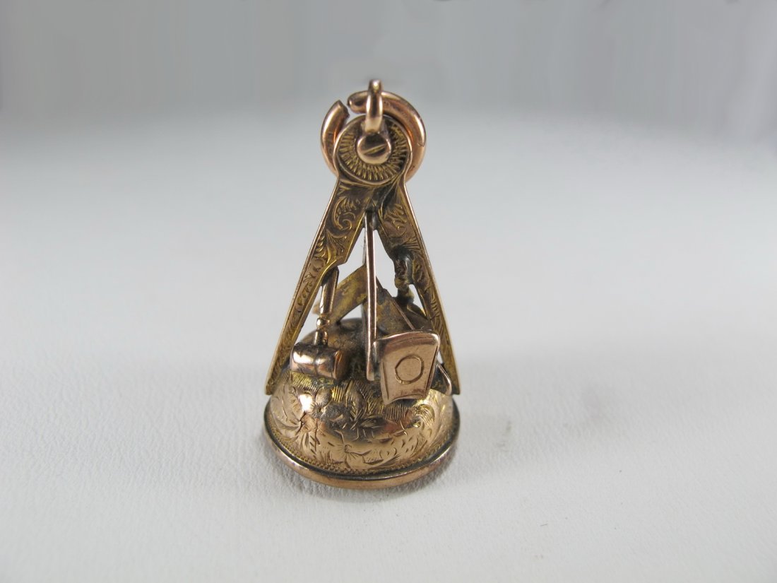Antique Masonic 9K gold Knights Templar fob. Masonic (1 of 5)