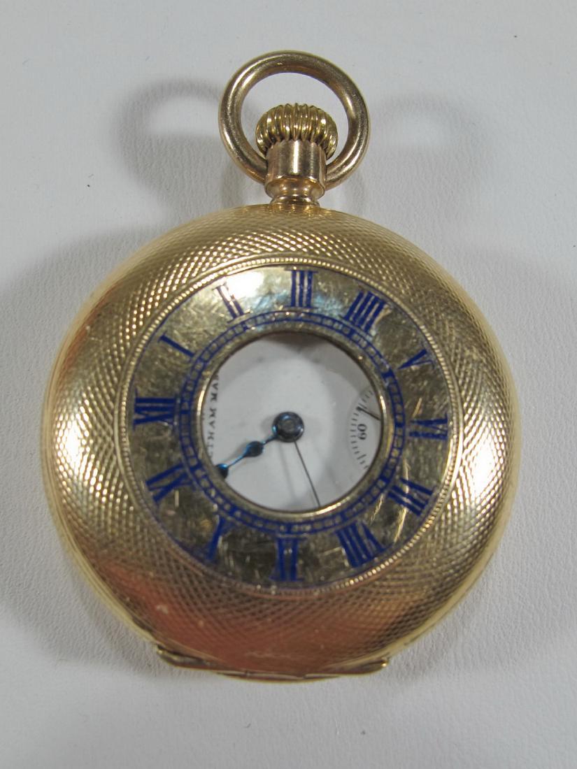 Vintage Waltham 14k gold plate & enamel pocket watch (1 of 10)
