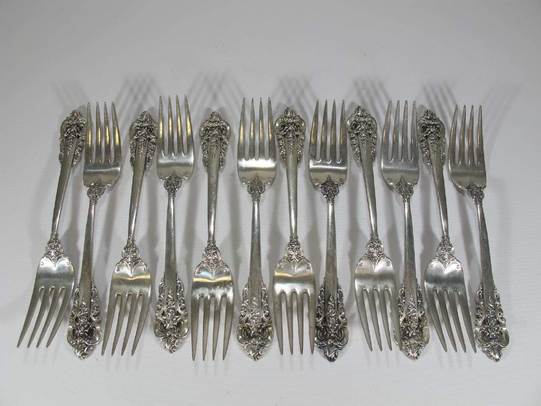 Wallace Grande Baroque Pattern Sterling Silver 12 forks (1 of 9)