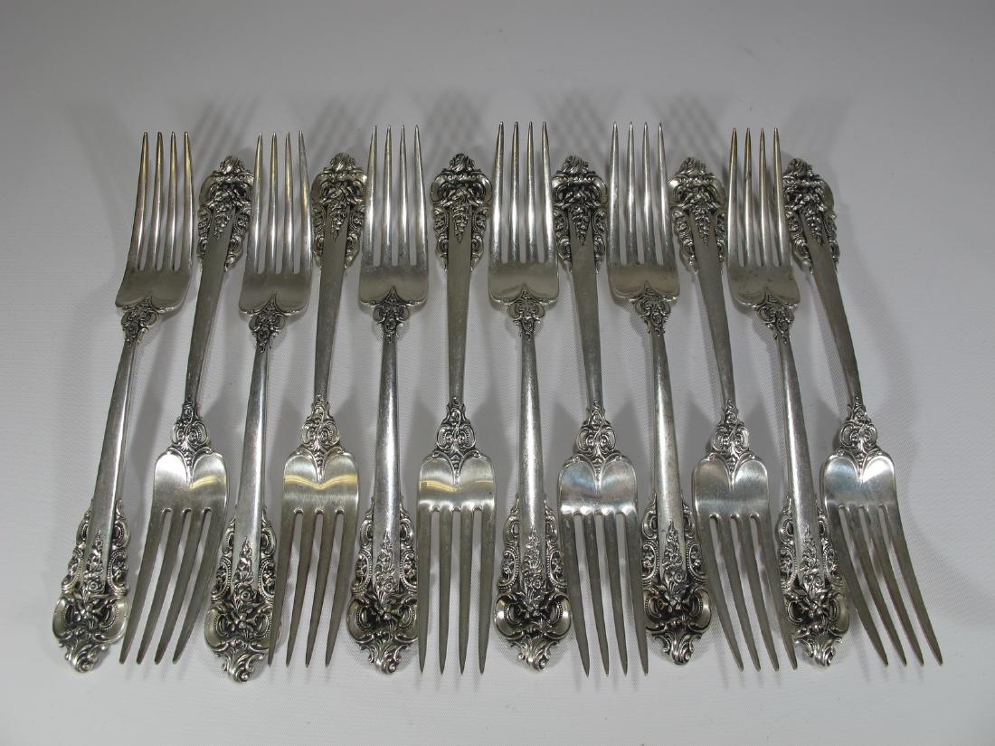 Wallace Grande Baroque Pattern Sterling Silver 12 forks (1 of 7)