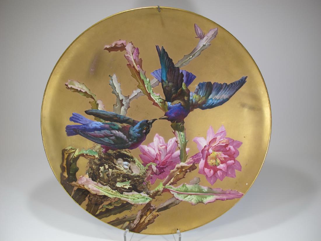 Oversized French Hand-Painted Charger by N. Vivien (1 of 8)