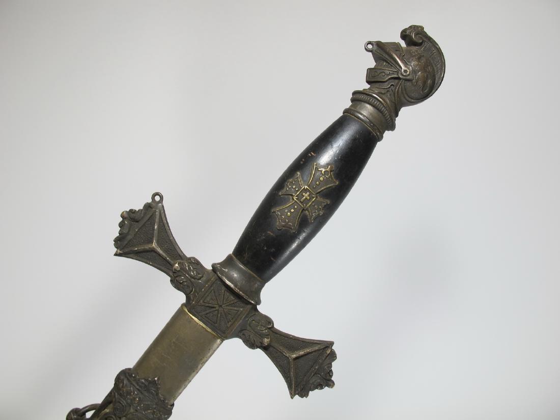 Antique American Masonic bronze & metal sword (1 of 14)