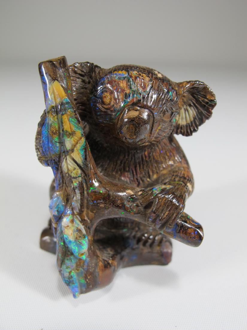 Rare colored precious stone koala sculpture (1 of 7)