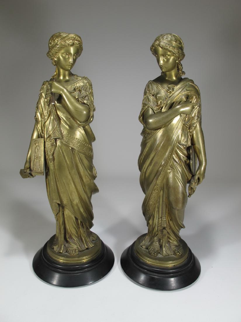 LÃ©on PILET (1840-1916) pair of French bronze statues (1 of 10)