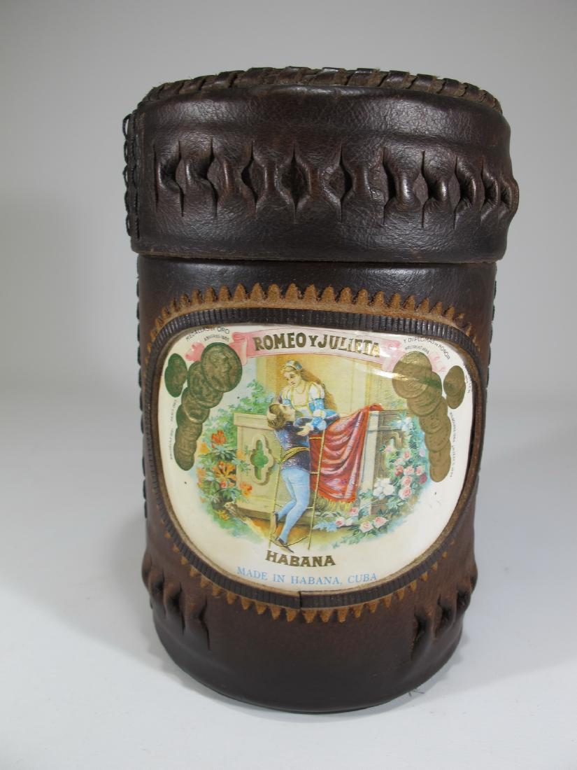 Vintage Cuban leather cigar humidor: Vintage Cuban leather cigar humidor. 8 3/4 in H x 5 3/4 in W. Shipping in USA or International please contact both UPS stores for quote: James Lawrence, UPS Store 4356, 954-463-0444, FloridaUPS@gmail.