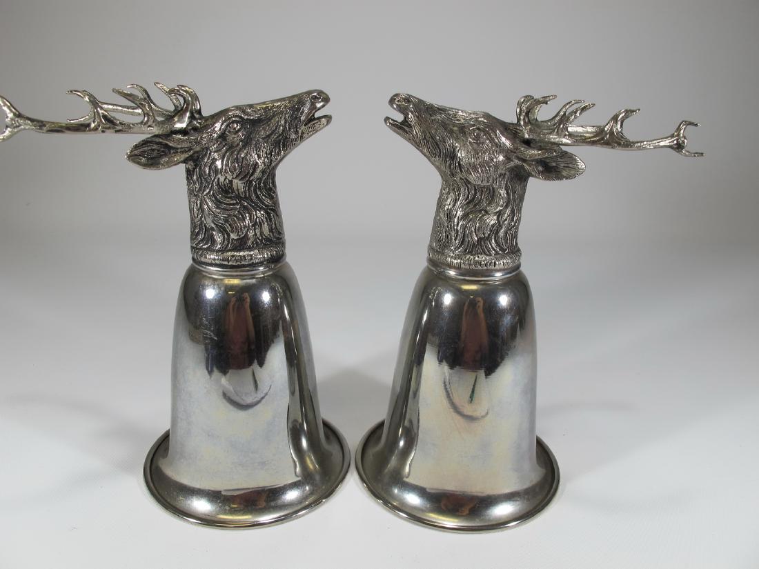 Italian Gucci pair of silverplated stirrup cups, marked (1 of 9)