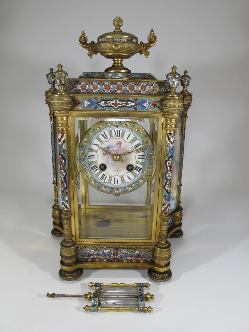 19th C French Japy Freres champleve sevres clock (1 of 16)