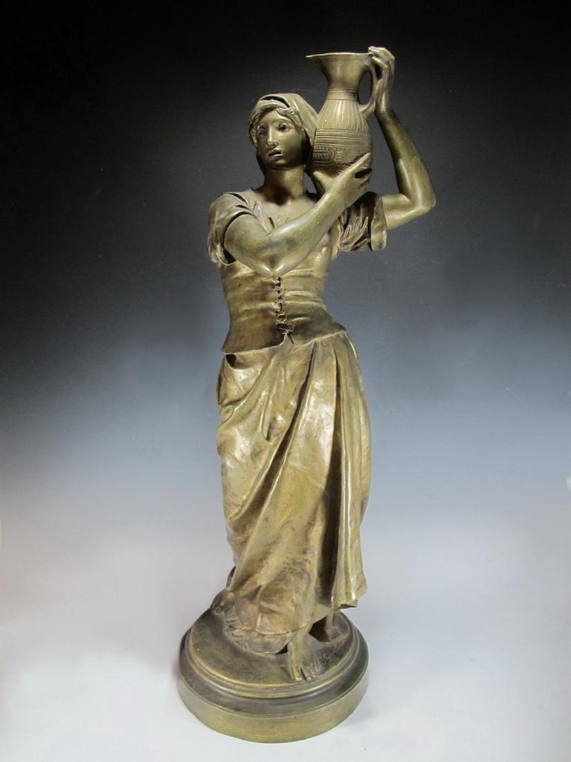 Jean GAUTHERIN (1840-1890) French artist statue: Jean GAUTHERIN (1840-1890) French artist original bronze statue, signed and titled: La porteuse deau (The water carrier). 35 in H x 11 1/2 in W. Shipping in USA or International please contact for quo