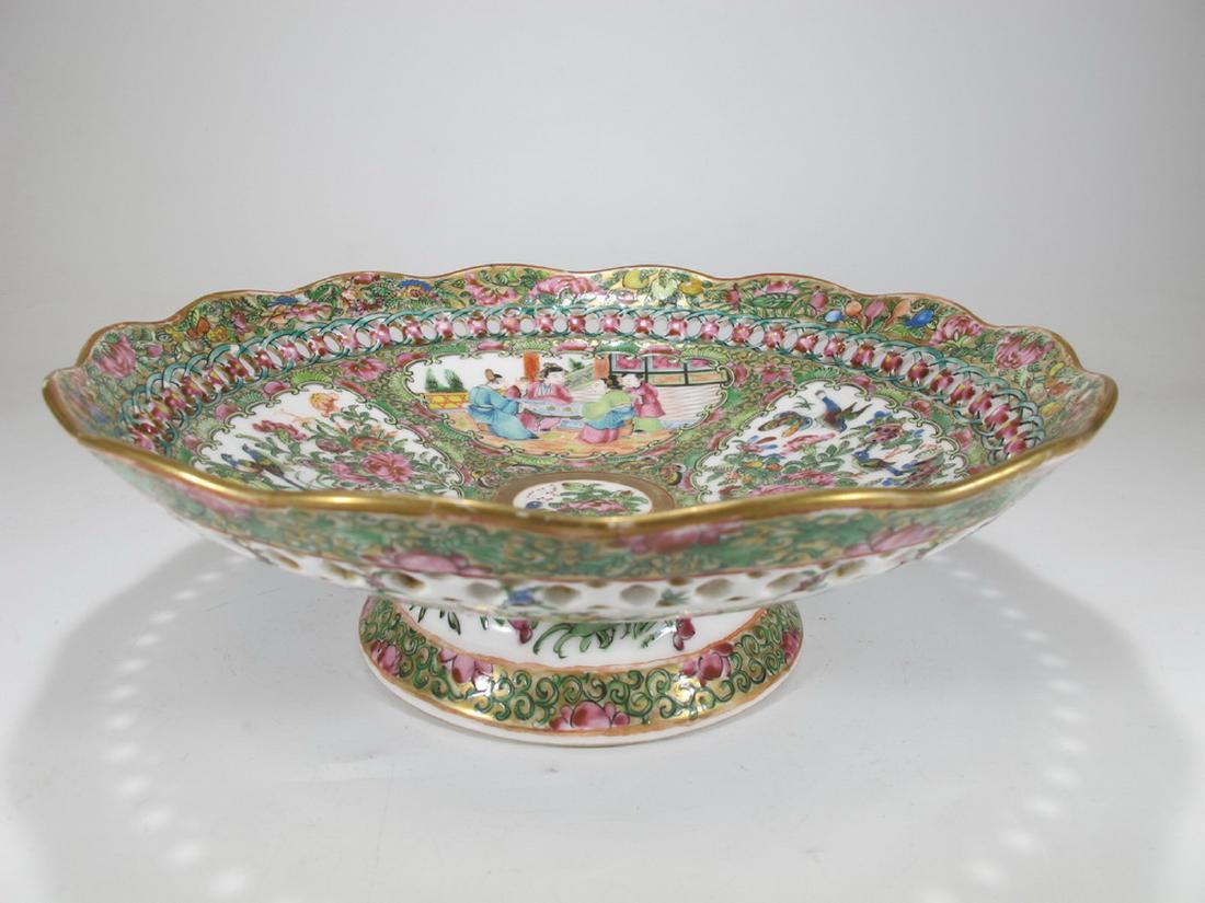 Antique Chinese Rose Medallon porcelain tray: Antique Chinese Rose Medallon porcelain tray with a German CT Altwasser mark. 3 3/8 in H x 9 7/8 in W. Shipping in USA or International please contact both UPS stores for quote: James Lawrence, UPS St