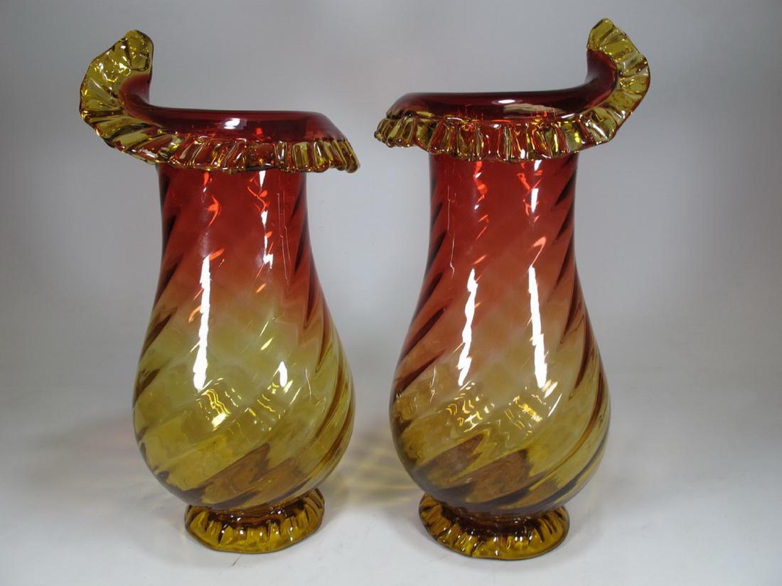 Vintage pair of European murano vases (1 of 6)
