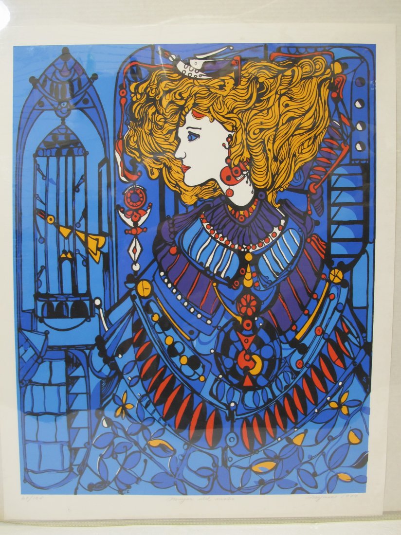 José MIJARES (1921-2004) Cuban artist serigraph: José MIJARES (1921-2004) Cuban artist serigraph, dated 1989 and number 28/125. 33 1/2 in h x 26 1/4 in W. Shipping in USA or International please contact both UPS stores for quote: James Lawrence, UP