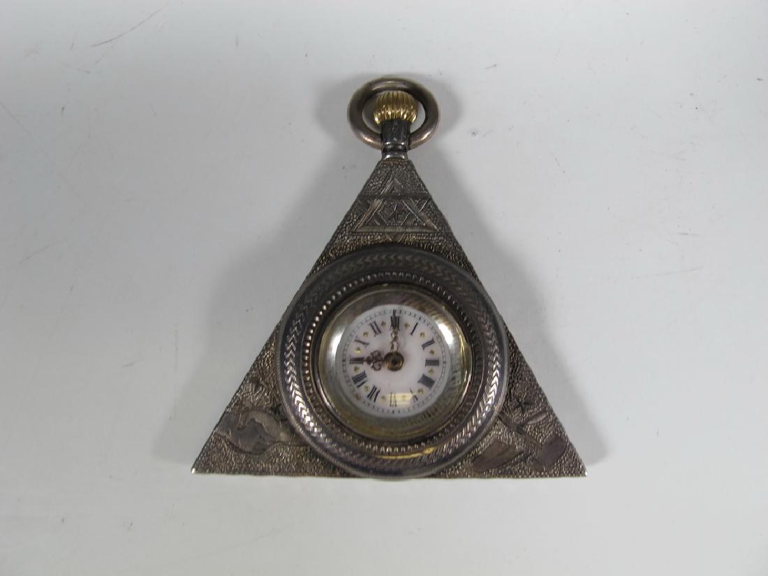Antique Masonic 935 silver triangular pocket watch (1 of 4)