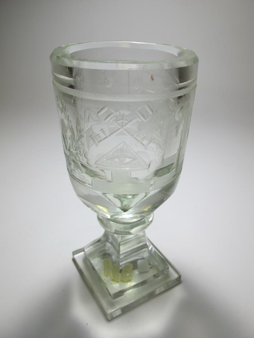 Antique Masonic Large bohemian engraved glass (1 of 10)