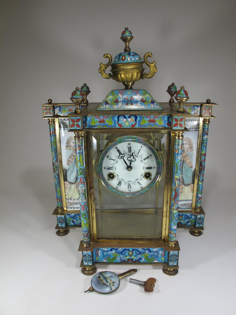Vintage Chinese cloisonne mantel clock (1 of 10)