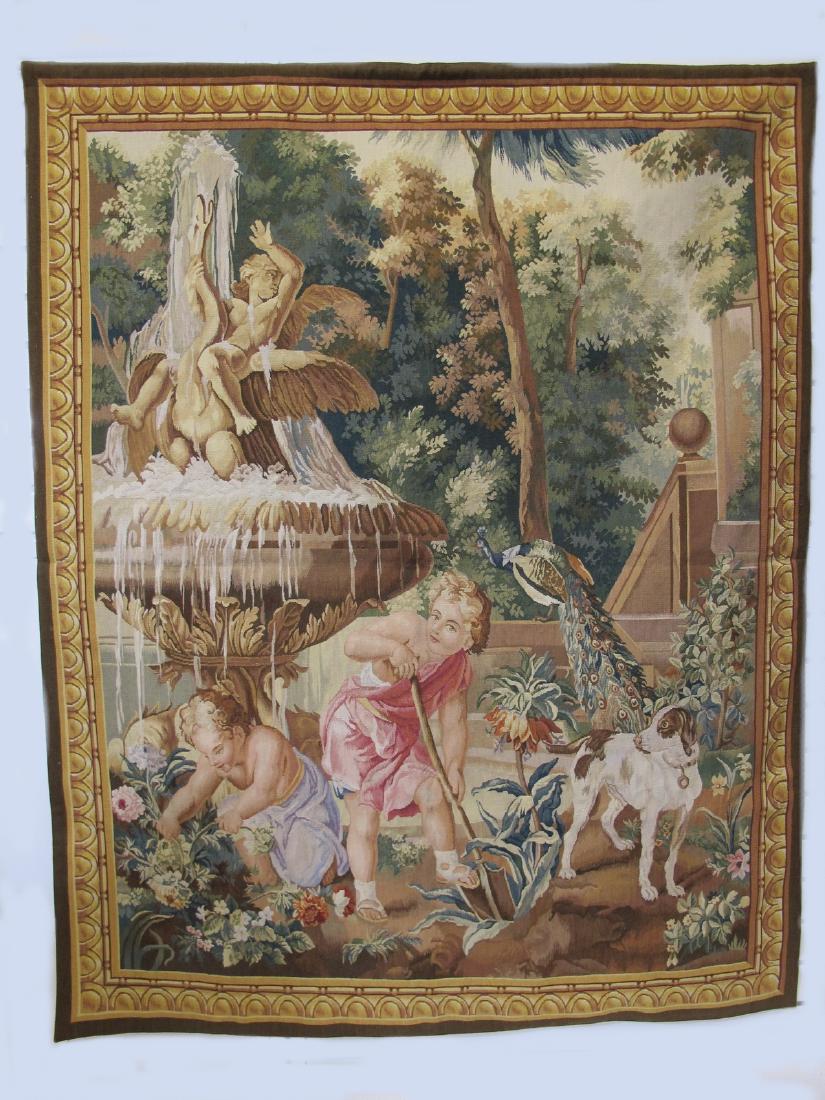 Vintage French scene wall tapestry (1 of 8)