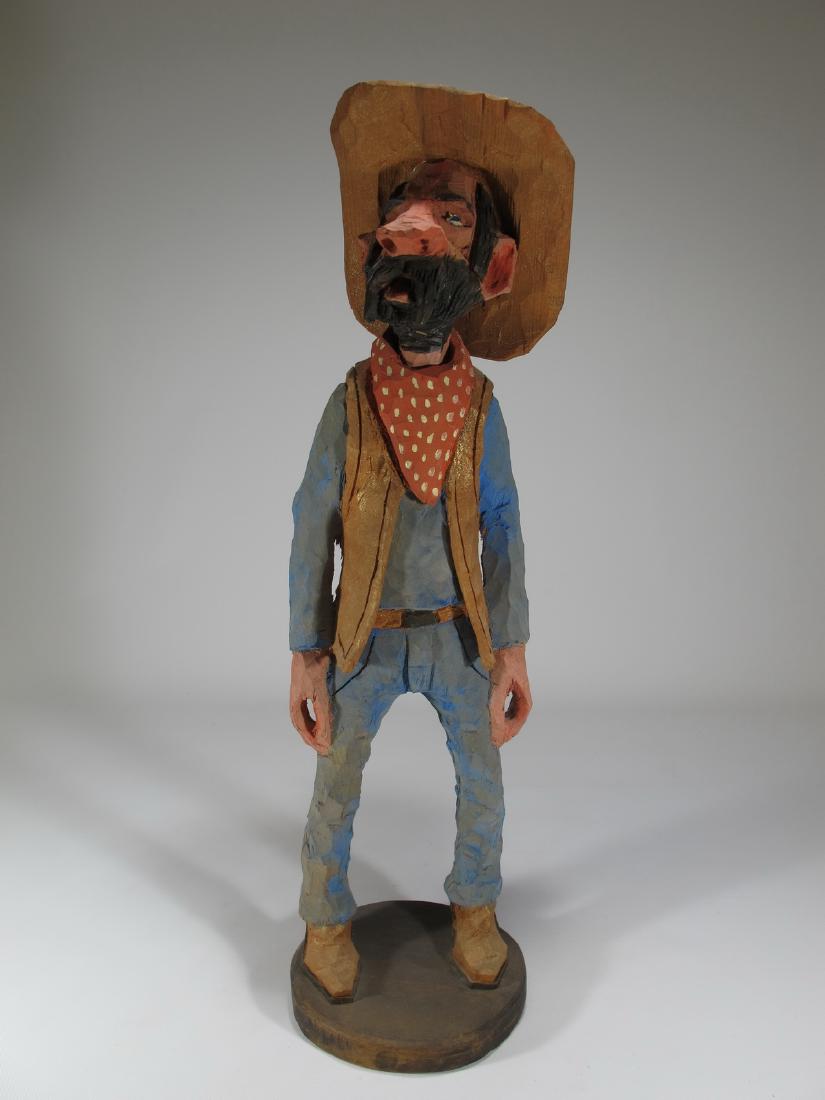 Jes Gurule, Santa Fe artist wood carving: Jes Gurule, Santa Fe artist wood carving. 16 1/2 in H x 4 1/2 in W. Shipping in USA or International please contact both UPS stores for quote: James Lawrence, UPS Store 4356, 954-463-0444, FloridaUPS@