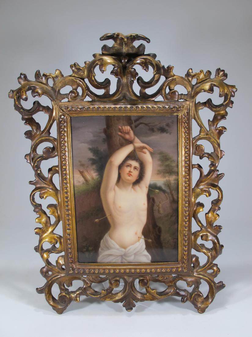 Antique KPM quality Italian porcelain framed plaque (1 of 10)
