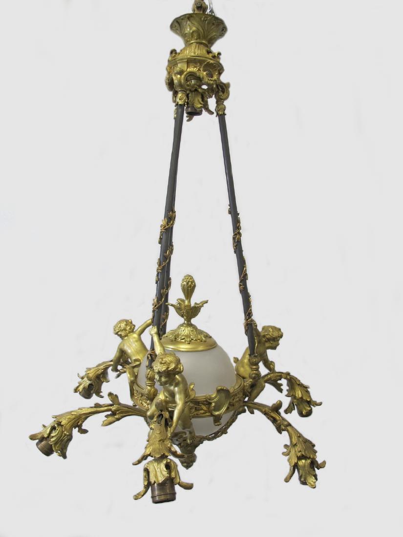 Barbedienne quality French bronze & glass chandelier (1 of 12)