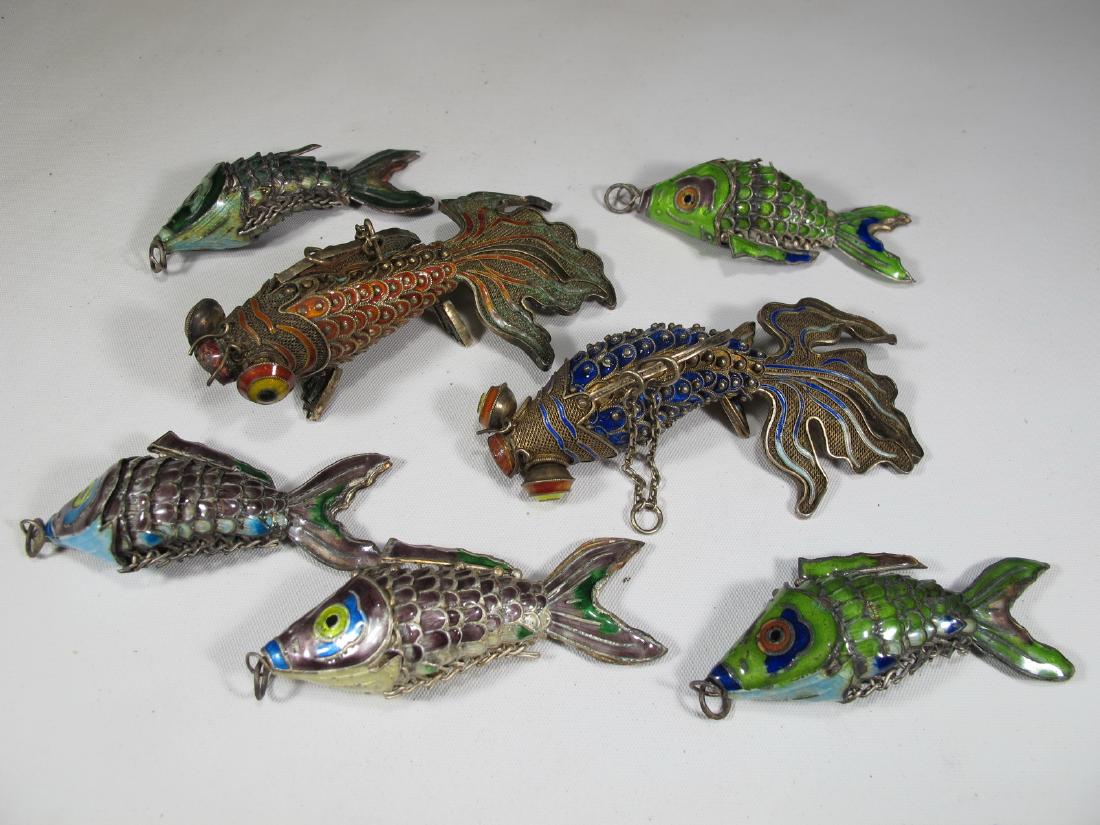 Antique Chinese Export 7 fillgree silver & enamel (1 of 7)