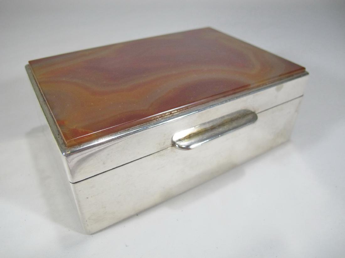Vintage silverplate & agate box (1 of 6)