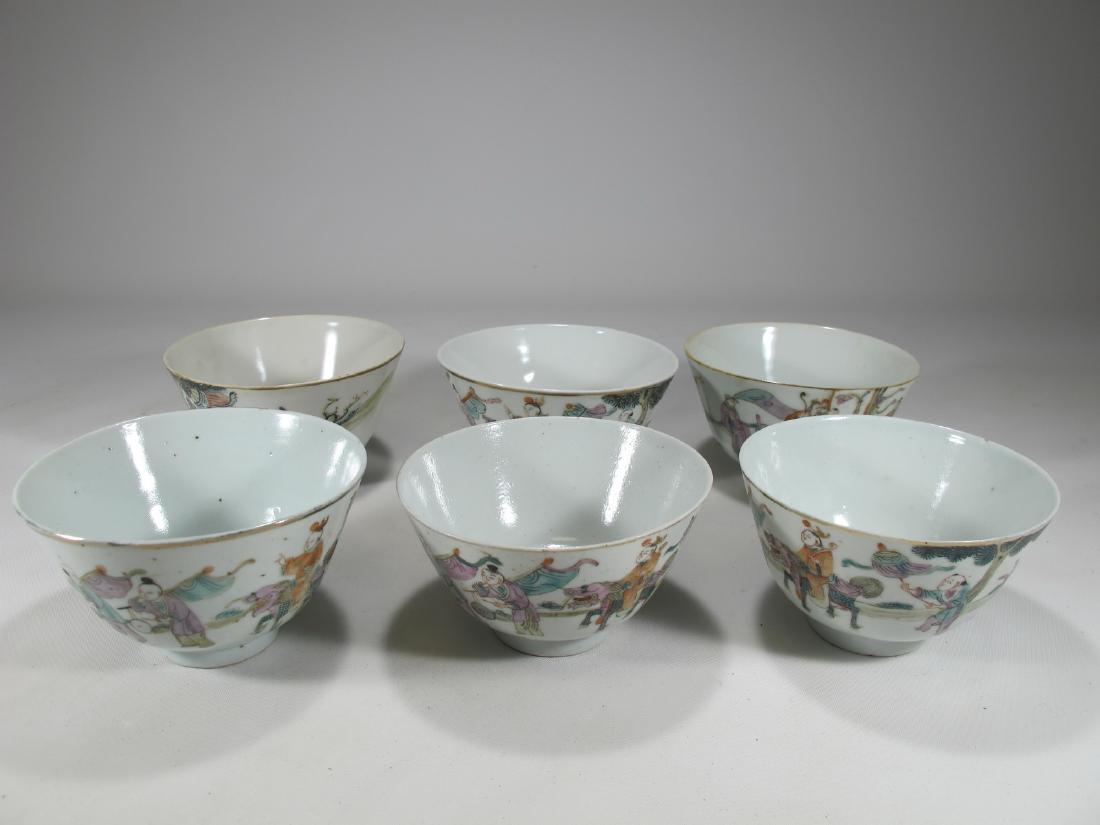 Antique Chinese set of 6 porcelain bowls (1 of 10)