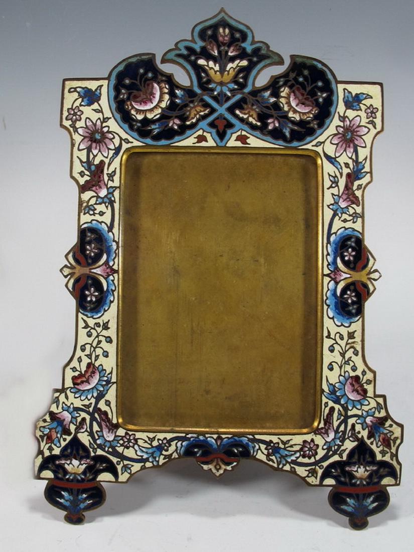 Antique French bronze champleve picture frame (1 of 6)