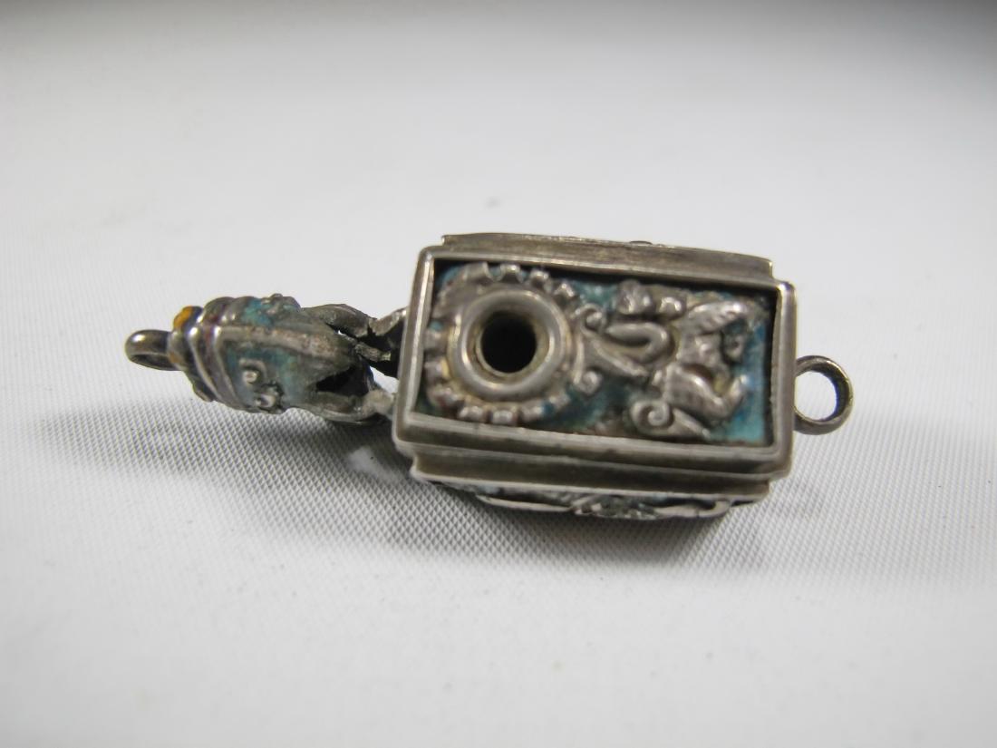 Chinese Export silver & enamel pendant (1 of 7)