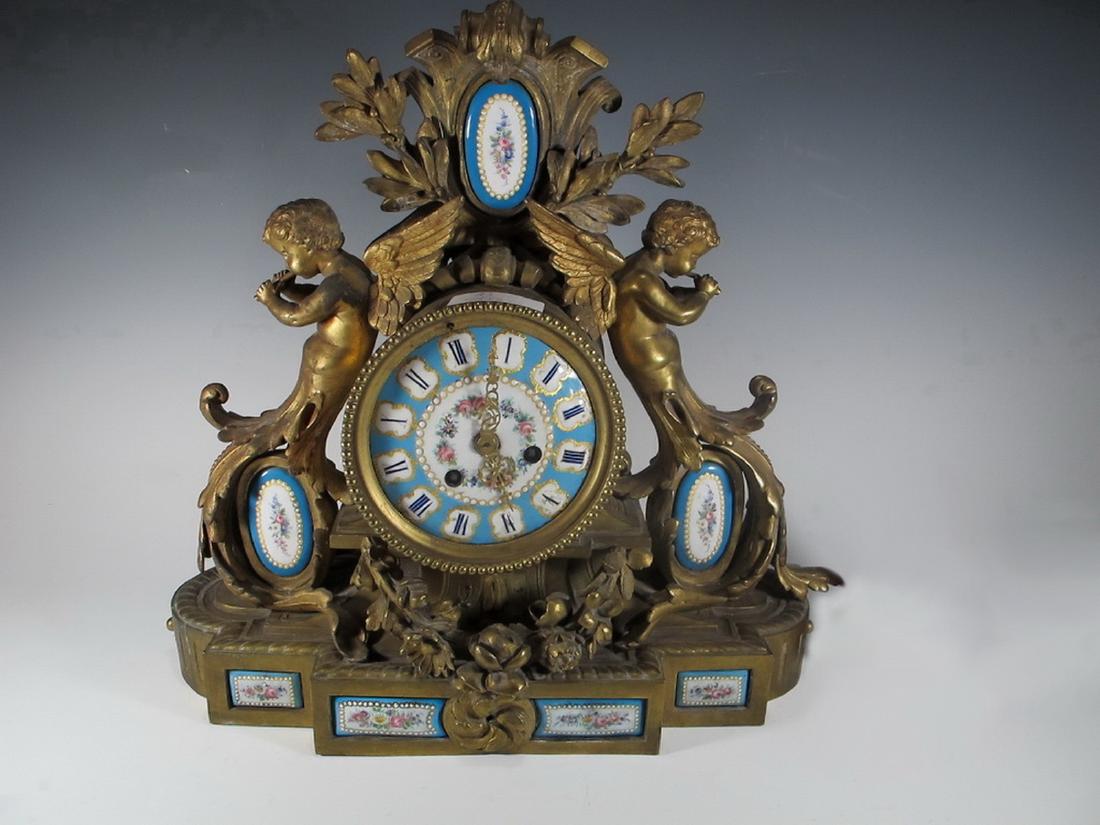 19th C French Jean VINCENTI & Cie spelter clock (1 of 9)