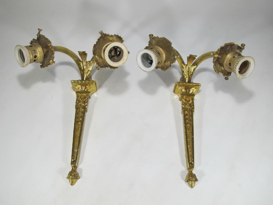 Vintage pair of French bronze wall sconces (1 of 7)
