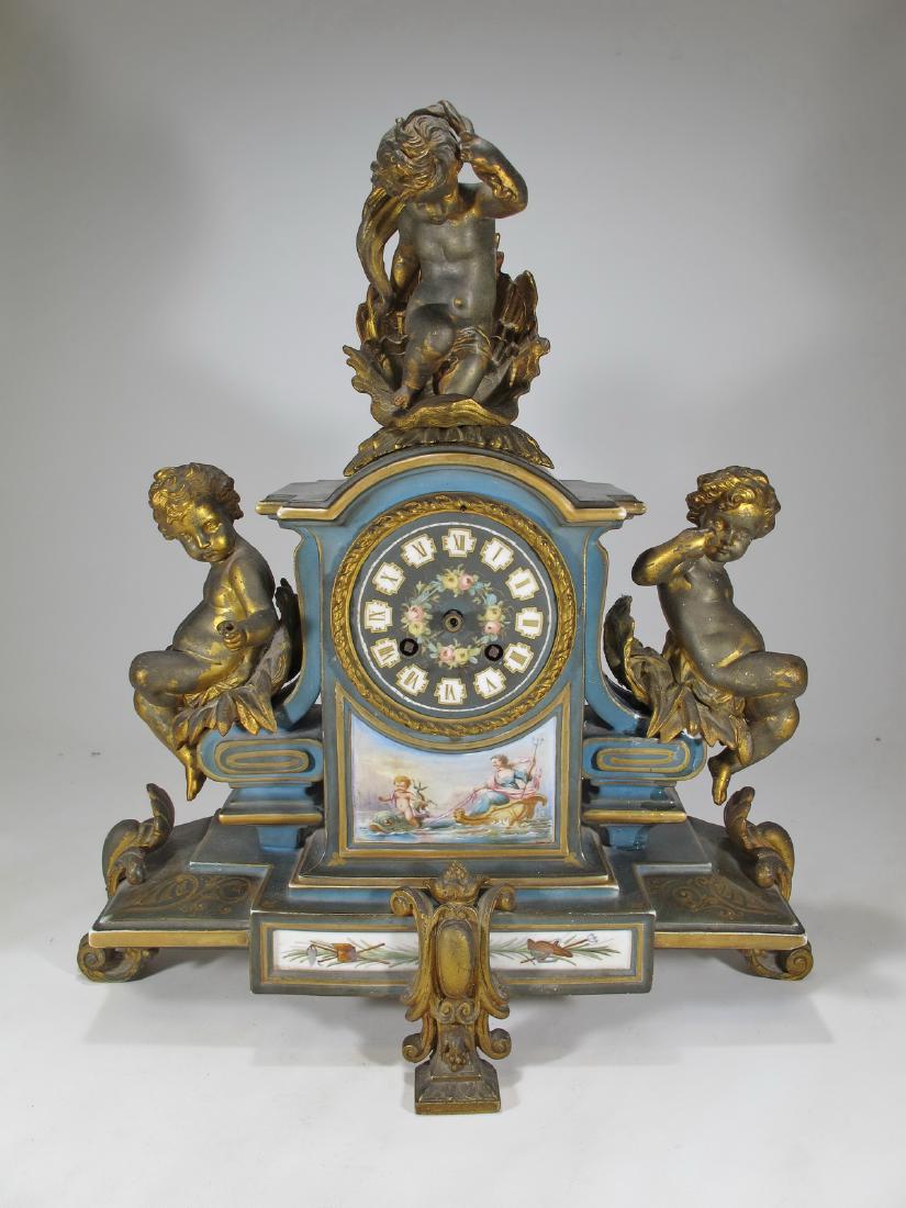 W. OPPENHEIN, London-Paris bronze & porcelain clock (1 of 11)