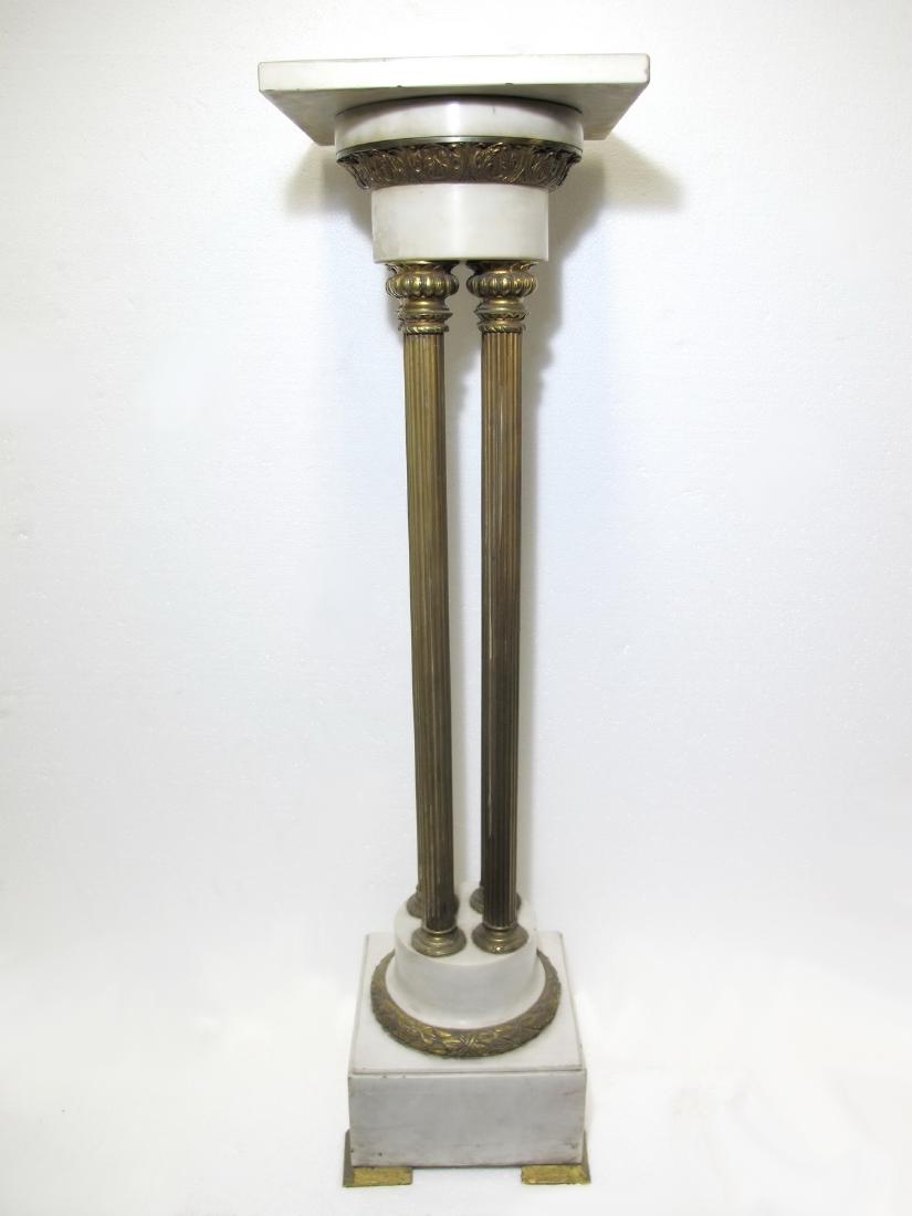Antique French marble & bronze pedestal (1 of 6)