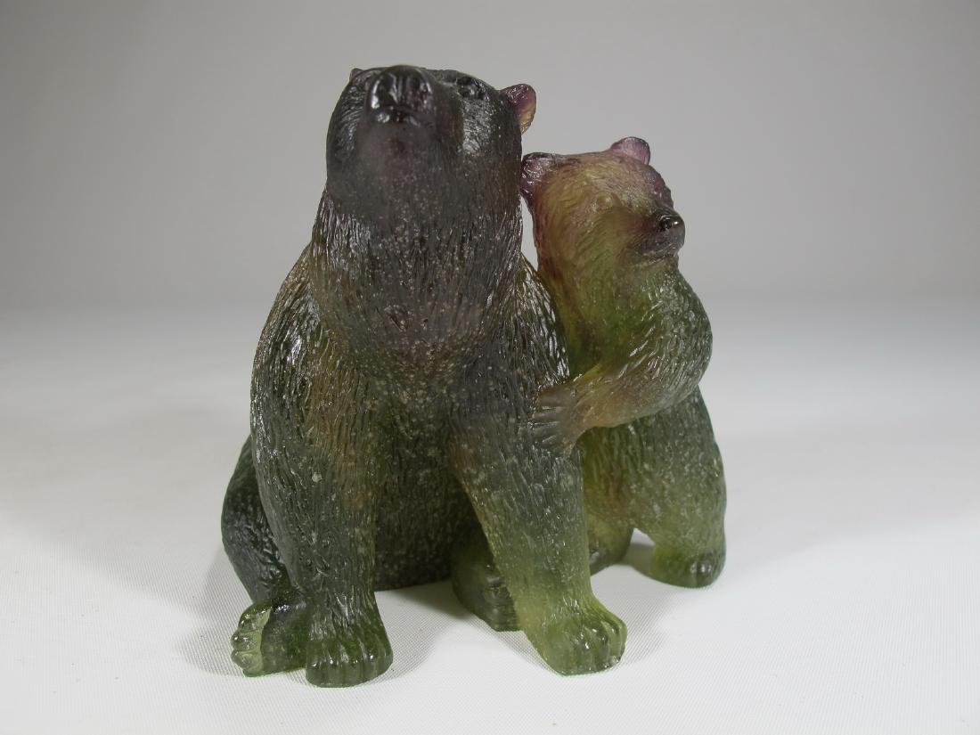 Daum, France Bear & Bearcub glass sculpture: Daum, France Bear & Bearcub glass sculpture. 3 3/4 in H x 4 in W x 3 1/8 in D. Shipping in USA or International please contact for quote: James Lawrence UPS Store 4356 - 954-463-0444 FloridaUPS@gmail.