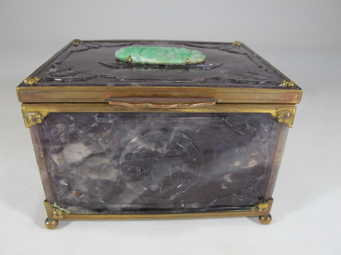 Edward FARMER, NY bronze, amethyst & jade box (1 of 9)