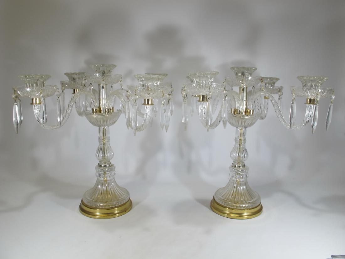 Vintage pair of crystal & glass candelabras (1 of 9)