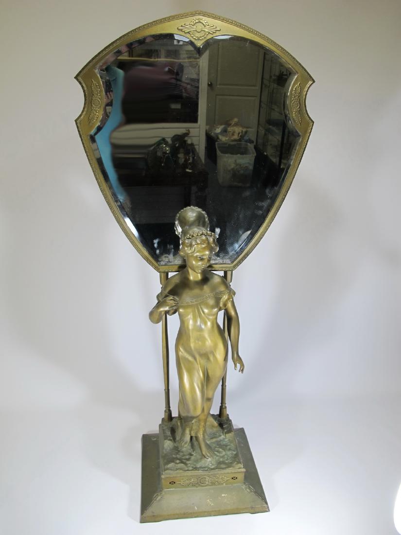 Huge Antique French spelter vanity mirror (1 of 9)